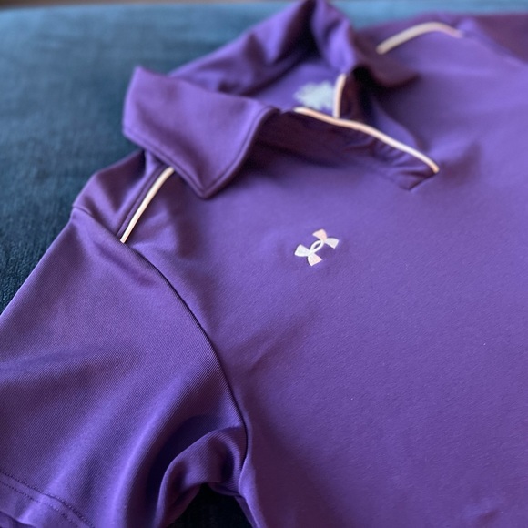 Women’s Under Armour Short Sleeve Polo in Purple and White Size Small - Picture 5 of 12